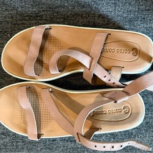 Corso Como Tan Comfort Sandals with Adjustable Straps